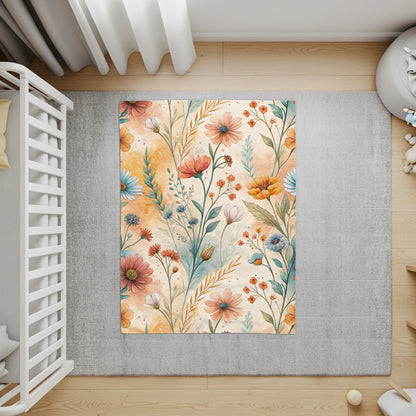 Watercolor Floral Pattern with Flowers and Leaves Design - Walk Greener