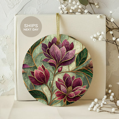 Elegant Purple Floral Design Hanging Decoration Ornament