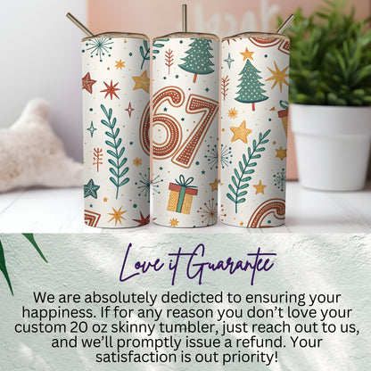 Festive Themed 20 Oz Skinny Tumbler Drinkware