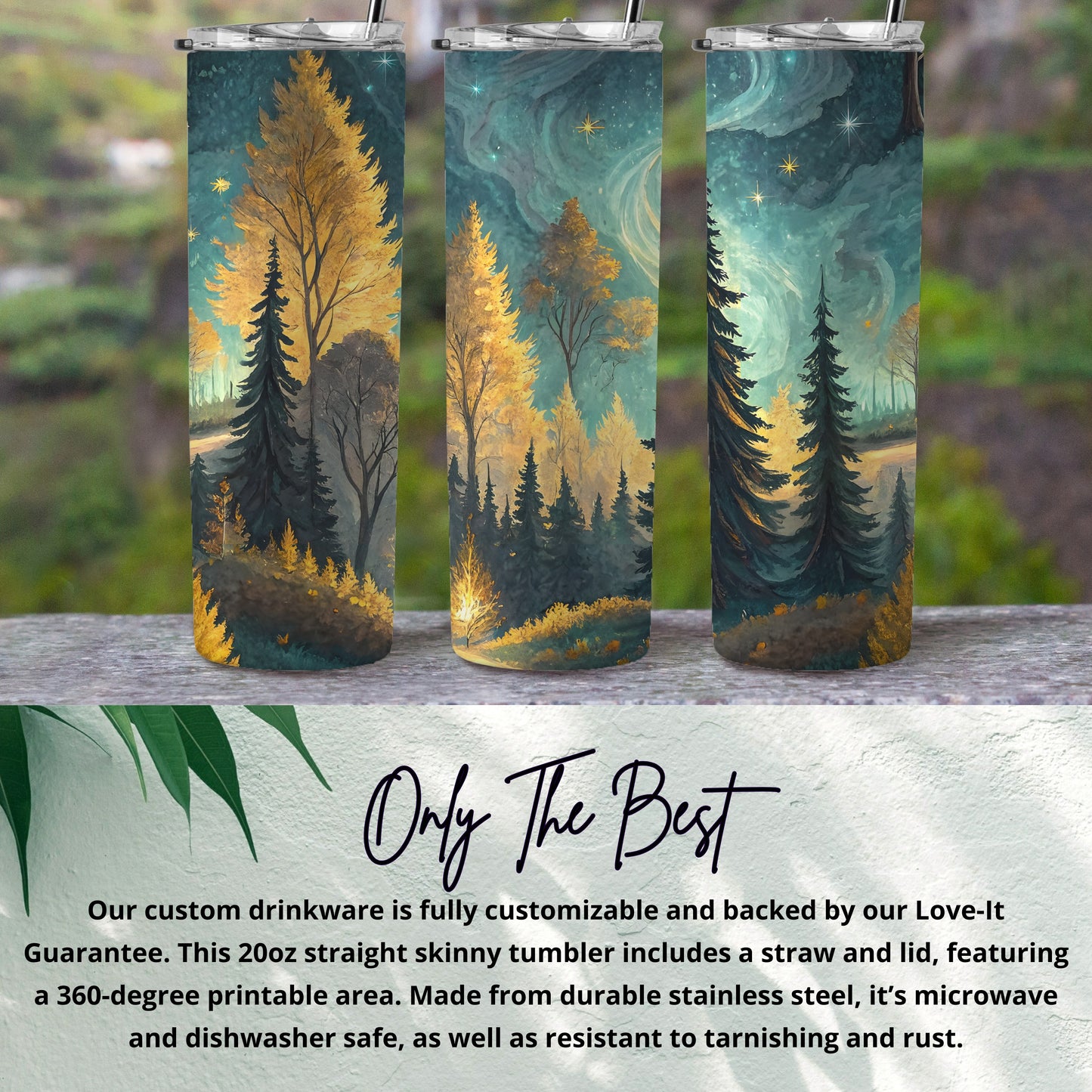 Scenic Forest Landscape Custom 20oz Skinny Tumbler