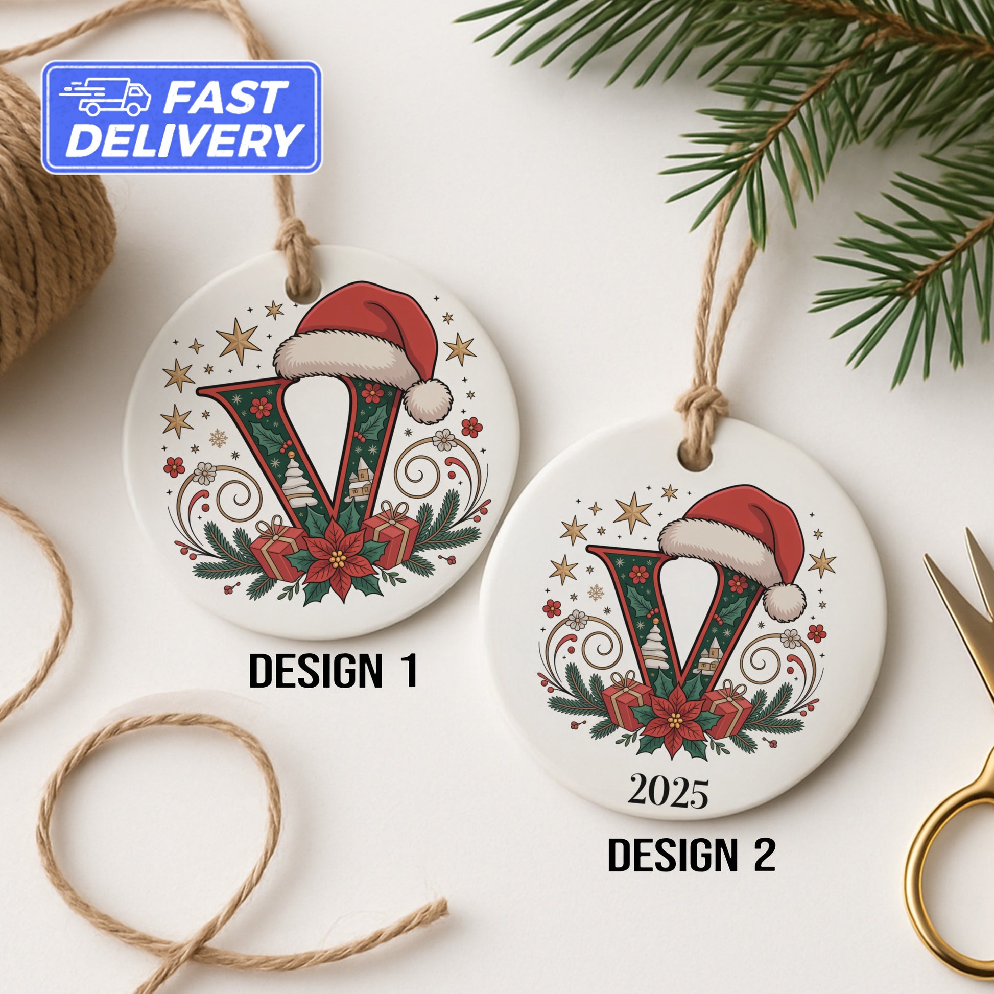 Personalized Christmas Ornament With Santa Hat product