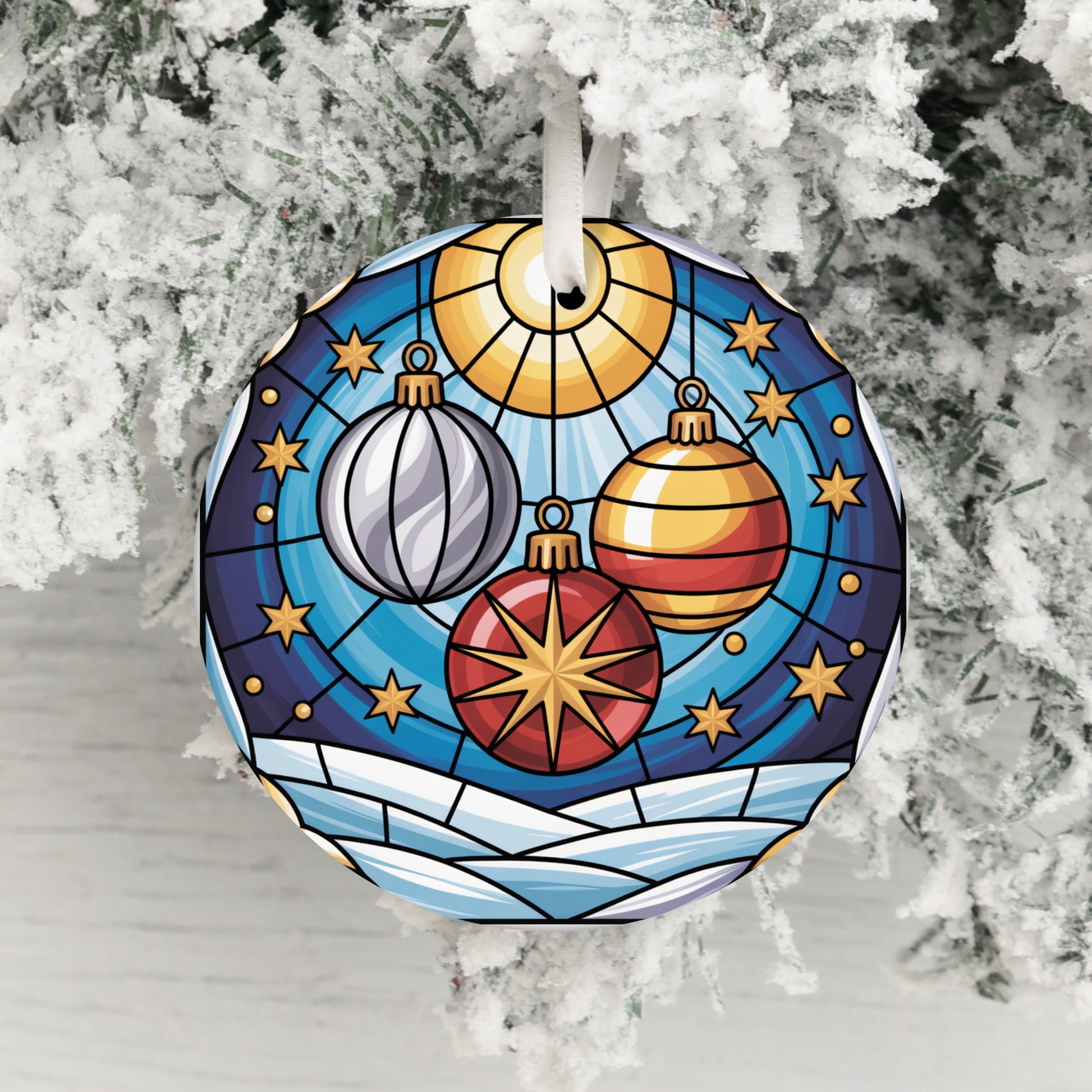Stained Glass Style Christmas Ornaments Hanging product