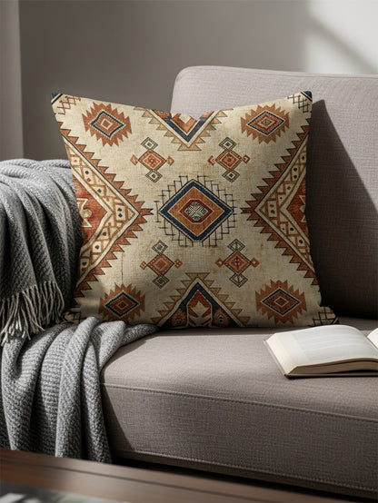 Southwestern Inspired Throw Pillow with Geometric Patterns
