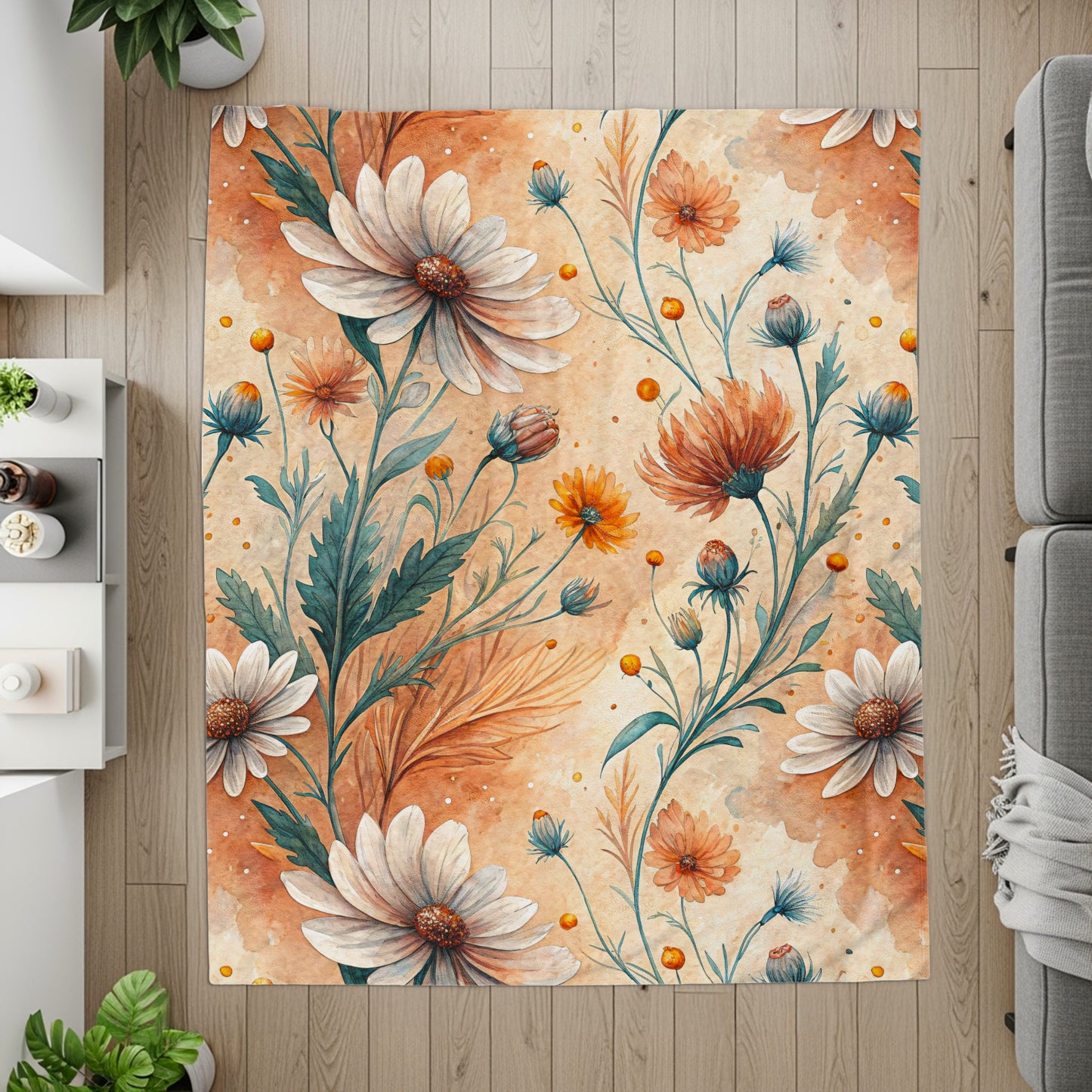 Elegant Daisy Bloom Design Watercolor Style Floral Art - Walk Greener