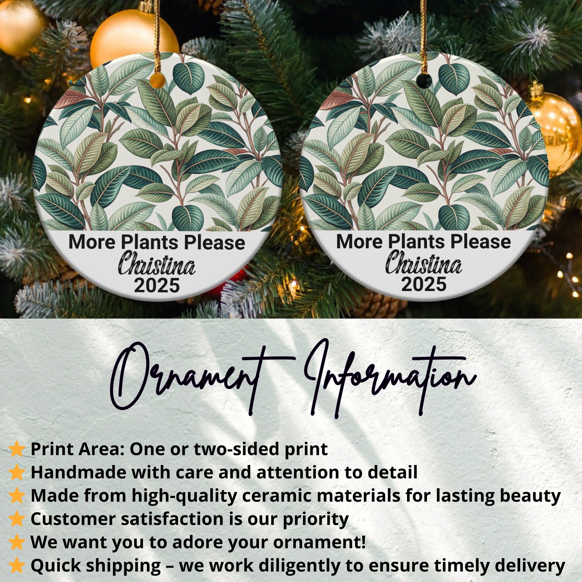 Personalized More Plants Please Ornament product