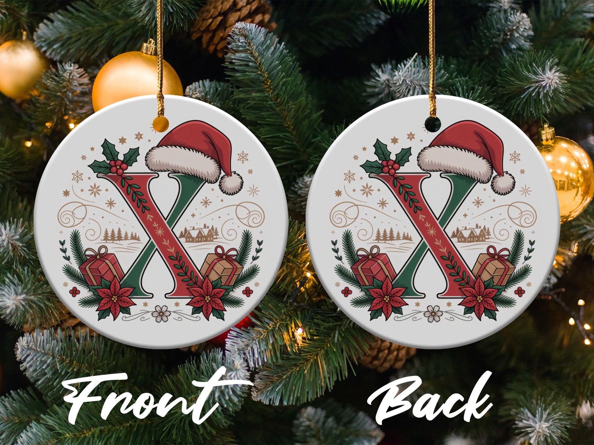Personalized Christmas Santa Hat Ornaments product type