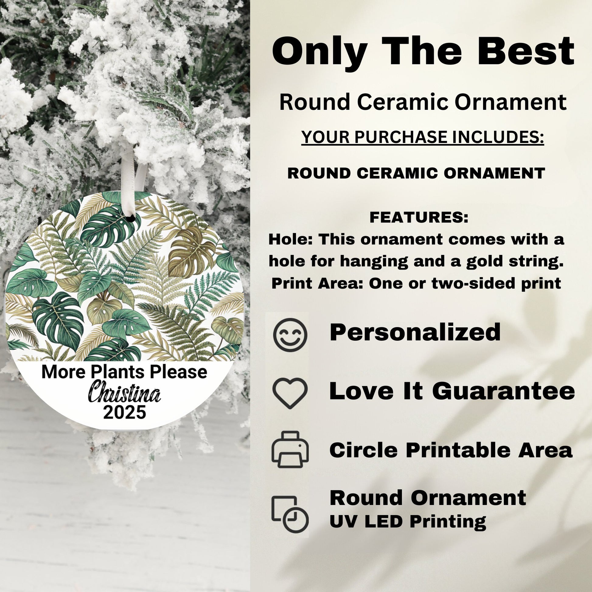 Only The Best Round Ceramic Ornament product type
