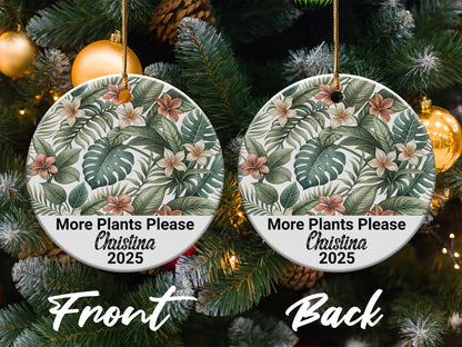 More Plants Please Floral Christmas Round Ornament product