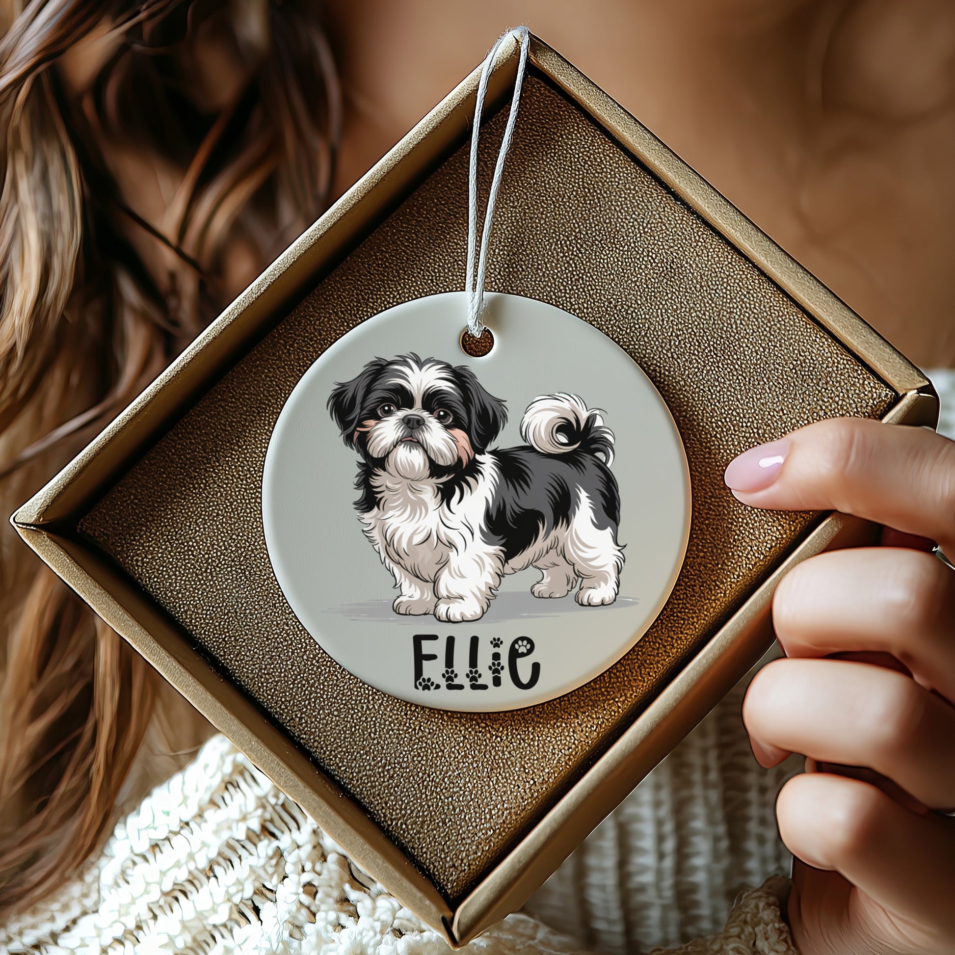Personalized Shih Tzu Christmas Tree Ornament product