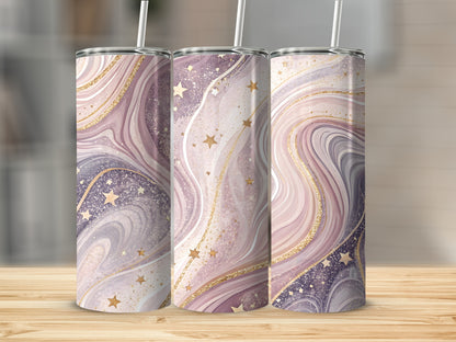 Cosmic Starry Swirl Design Insulated Tumbler Cup