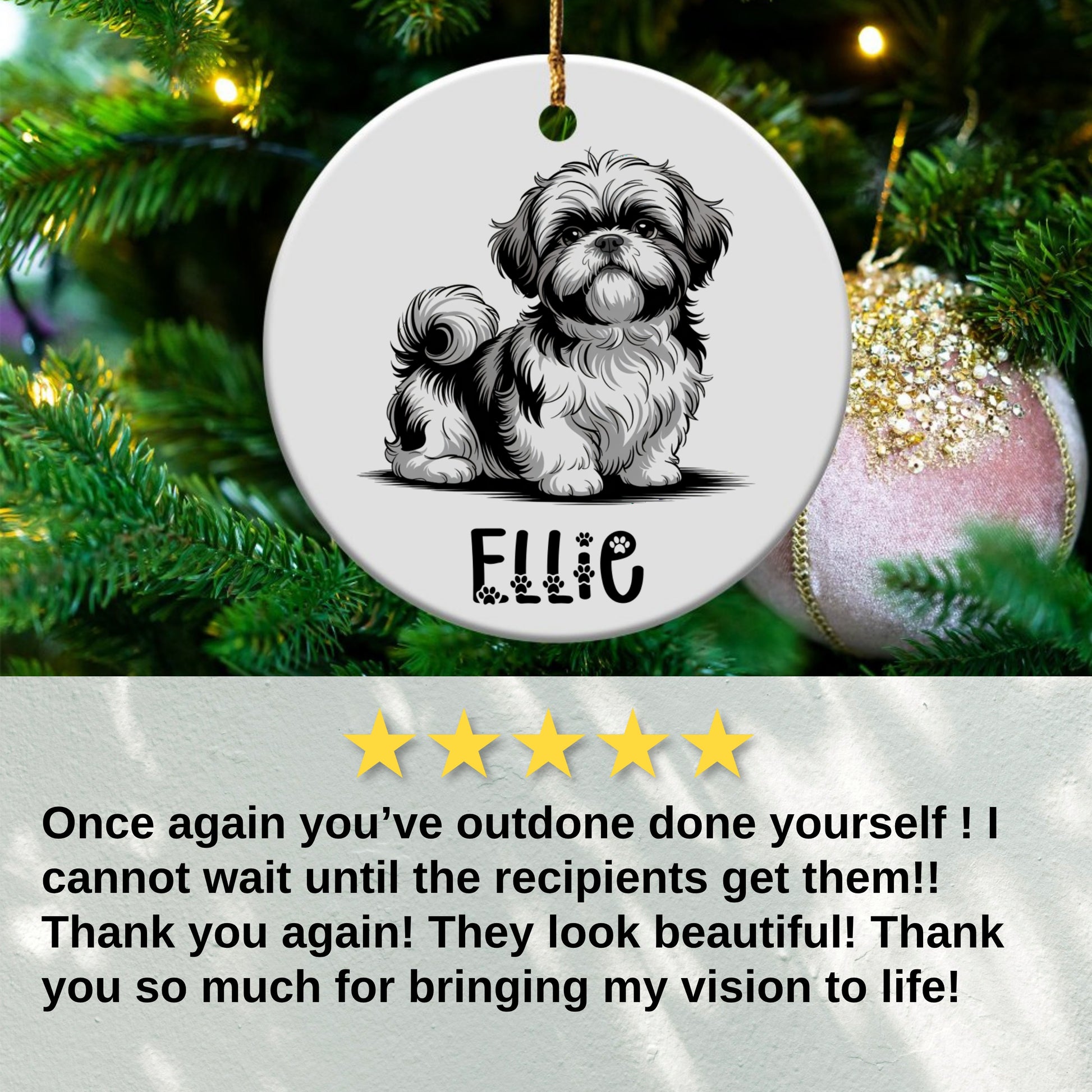 Personalized Dog Christmas Ornament Unique Gift product