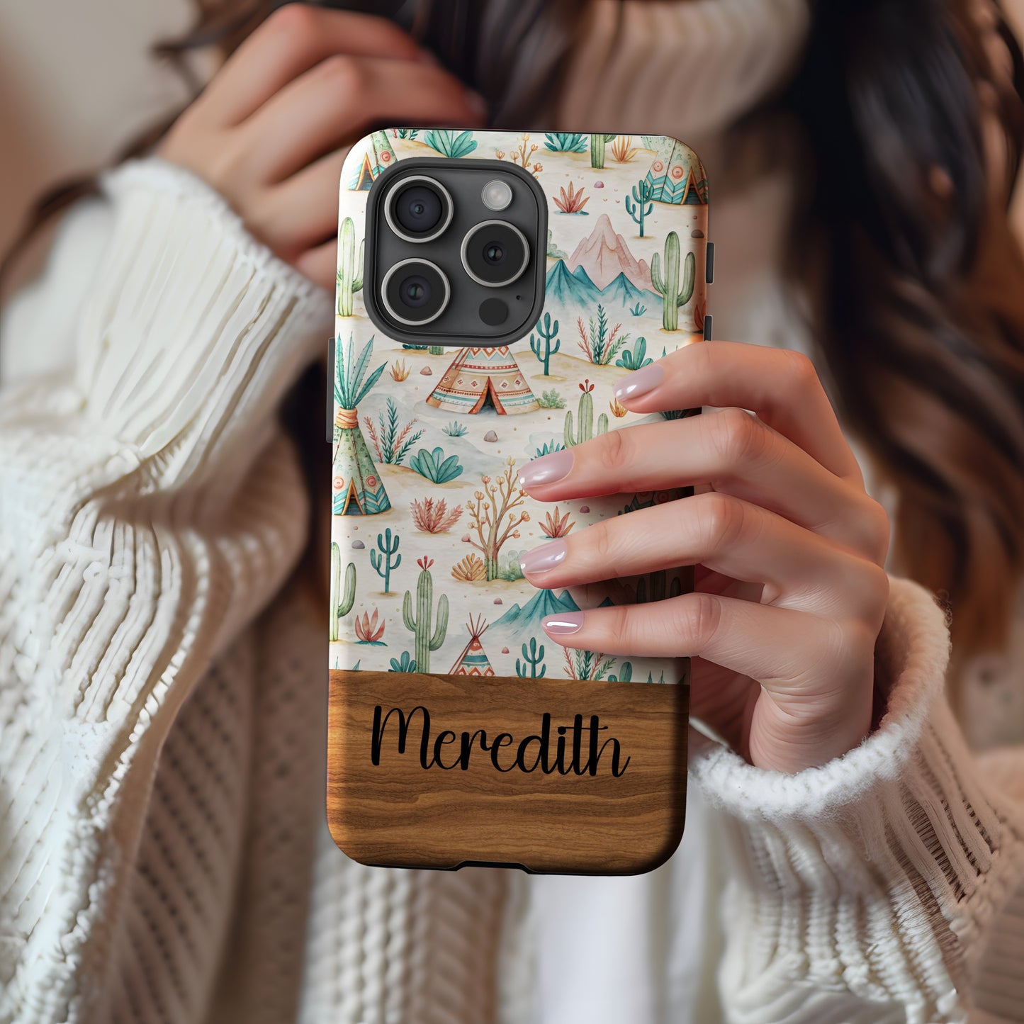 Personalized Nature-Themed Phone Case with Name Meredith