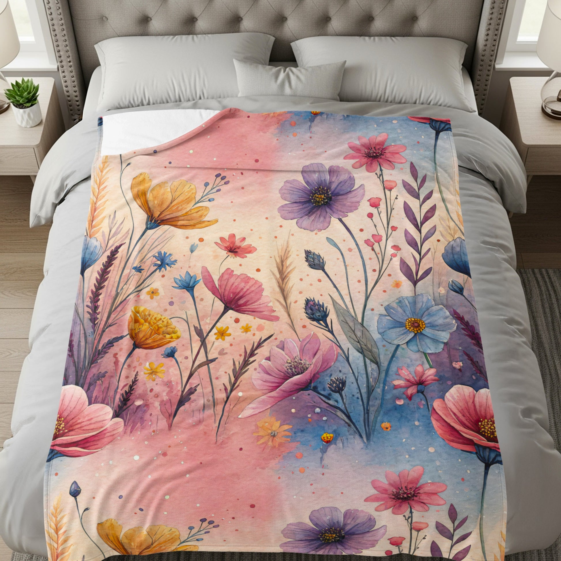 Watercolor Wildflower Garden Floral Pattern Design - Walk Greener