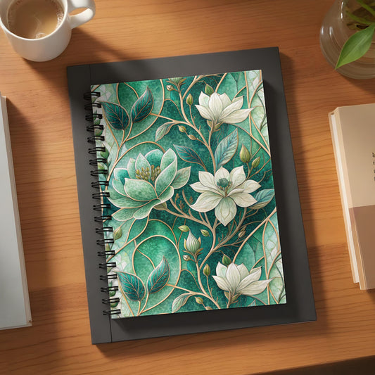 Elegant Floral Design Spiral Bound Notebook