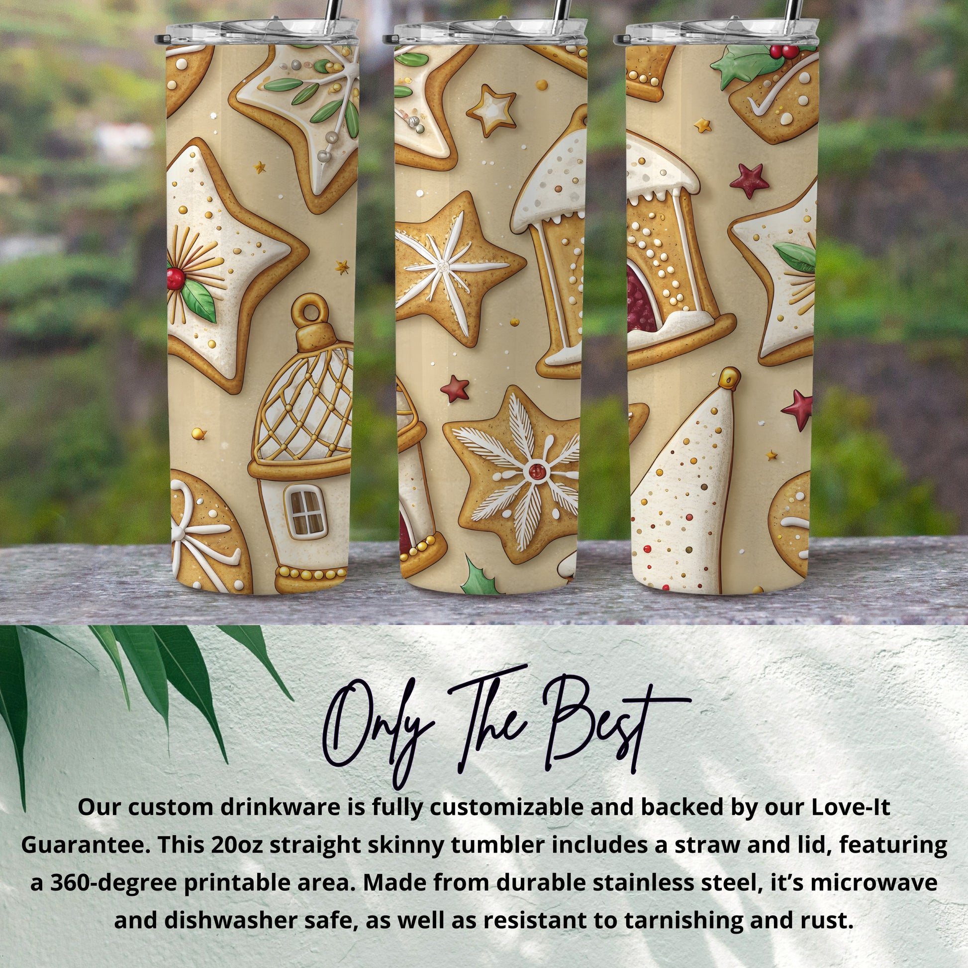 Festive Holiday Gingerbread Treats Pattern Design Tumbler - Walk Greener