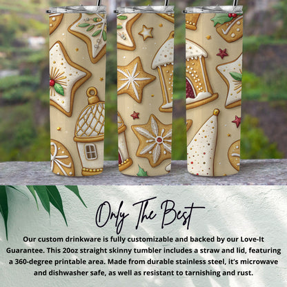 Festive Holiday Gingerbread Treats Pattern Design Tumbler - Walk Greener