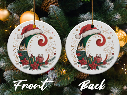 Festive Christmas Santa Ornament Front Back product type