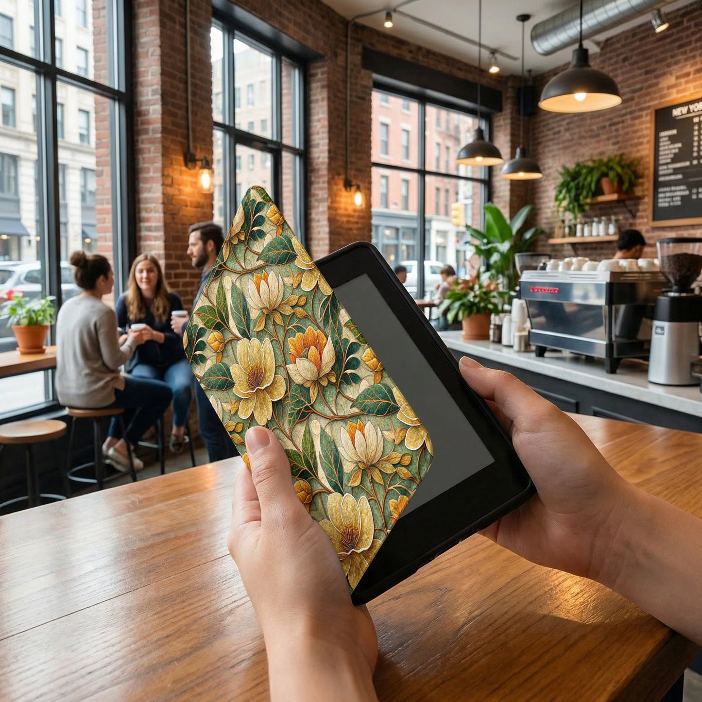 Elegant Floral Pattern Kindle Protective Sleeve