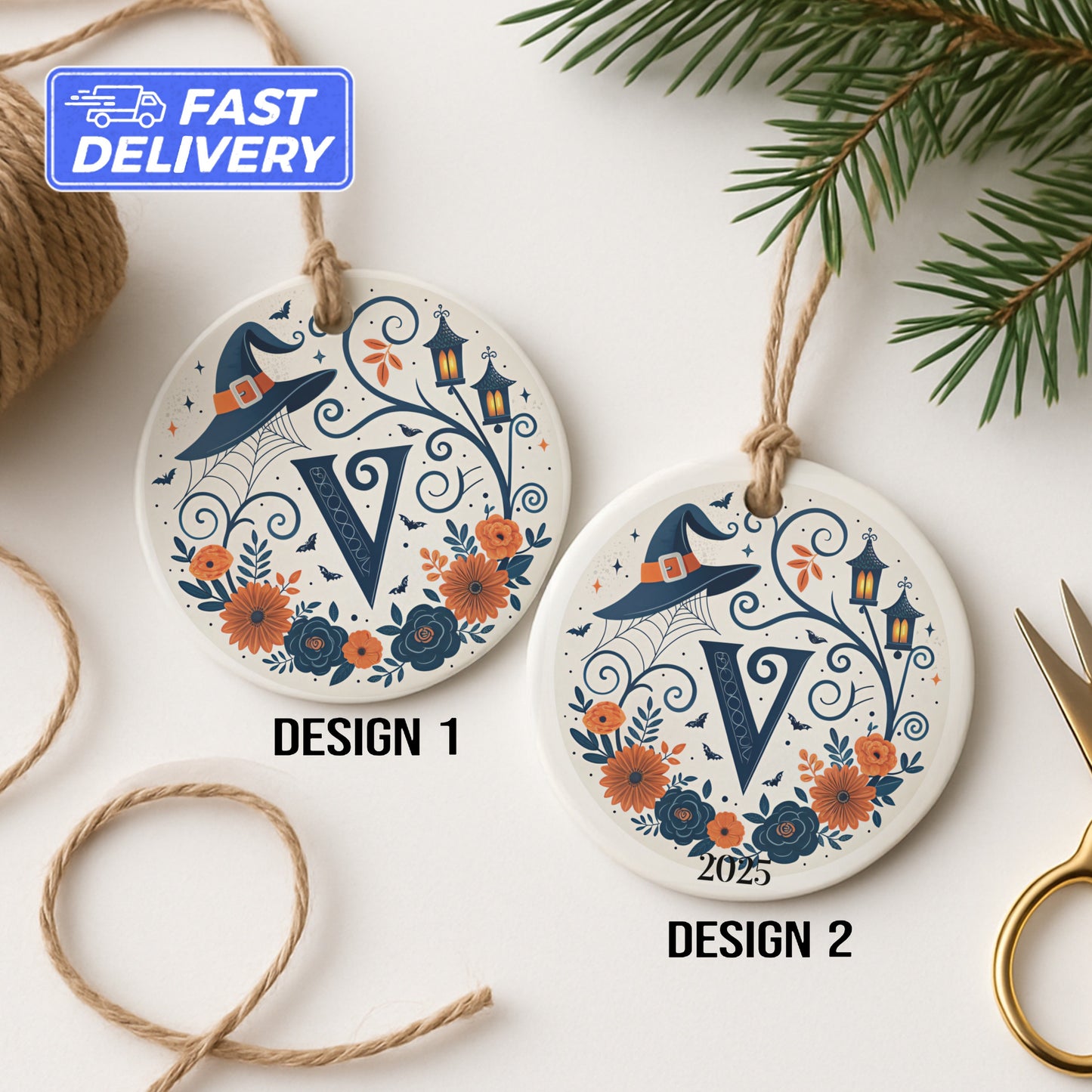 Personalized Halloween Holiday Ornament product