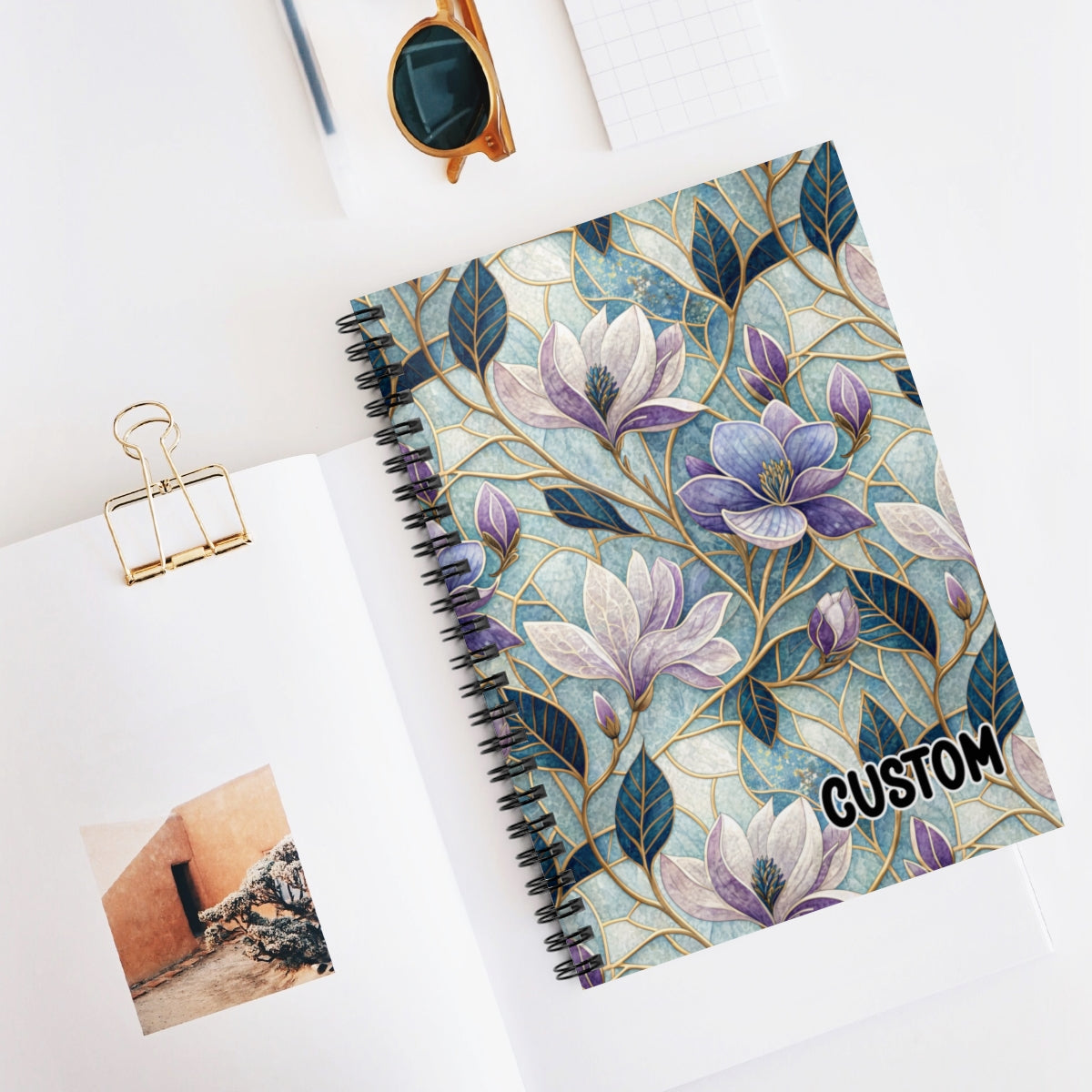 Custom Floral Design Spiral Bound Notebook