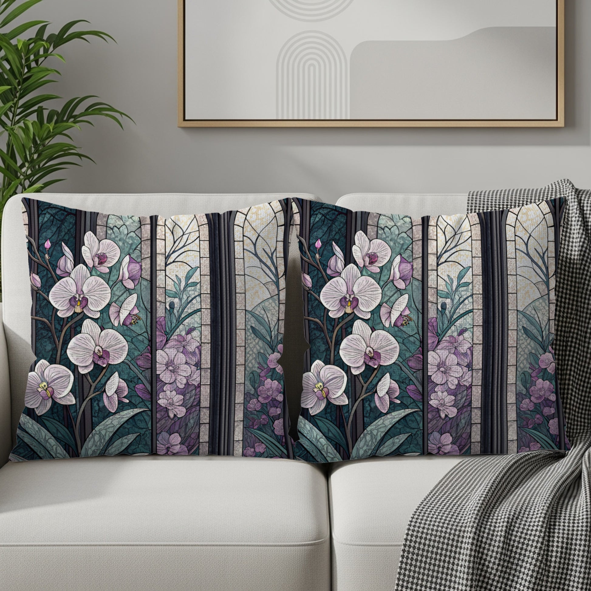 Elegant Floral Pattern Throw Pillow Set for Home Decor