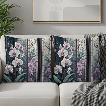 Elegant Floral Pattern Throw Pillow Set for Home Decor
