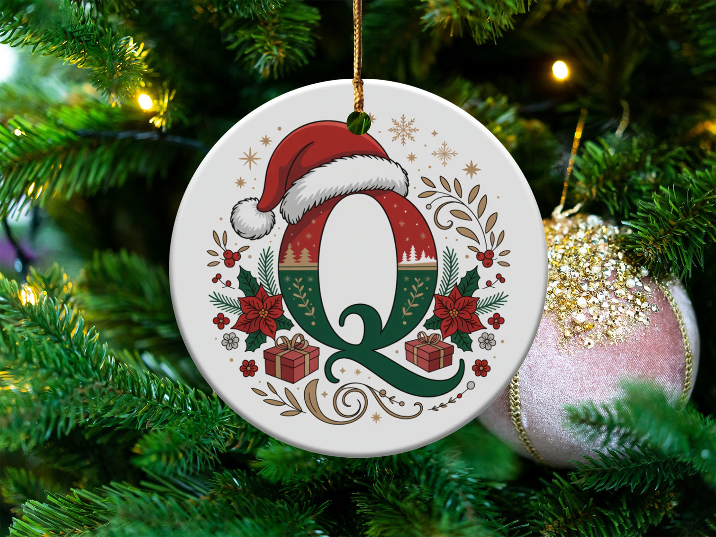 Personalized Christmas Initial Ornament product