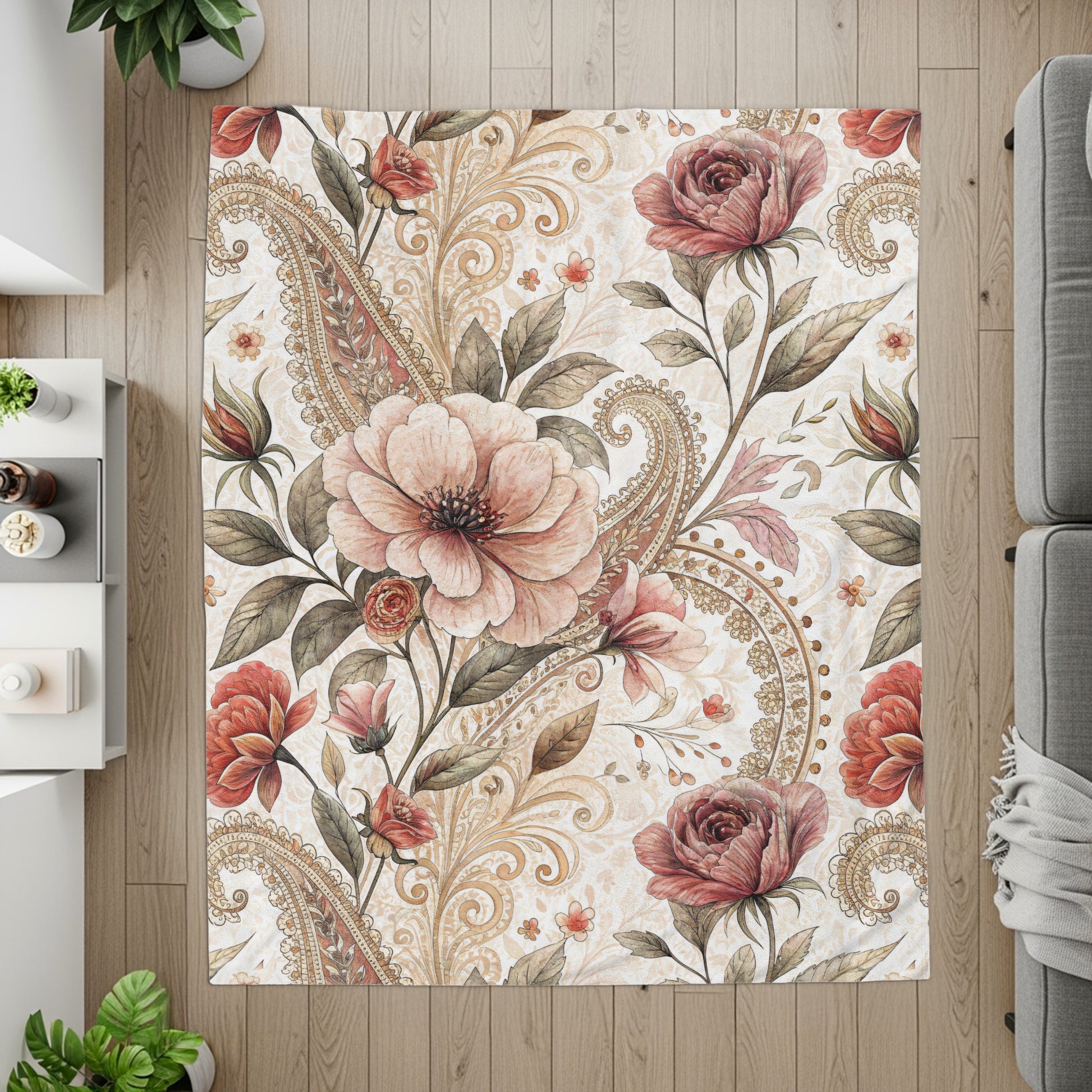 Floral Arrangement Elegant Paisley Pattern Vintage Style - Walk Greener