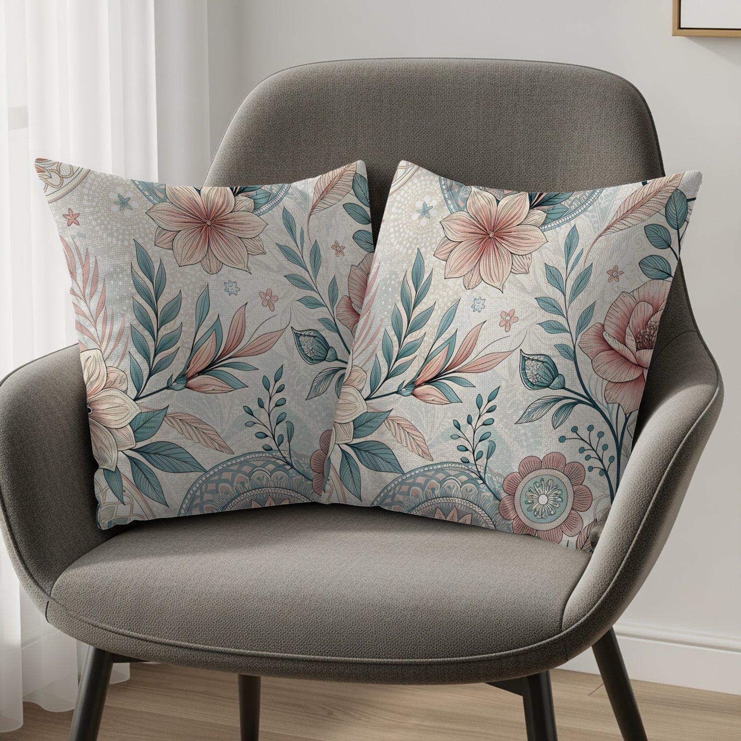 Floral Pattern Decorative Throw Pillows for Sofa Decor