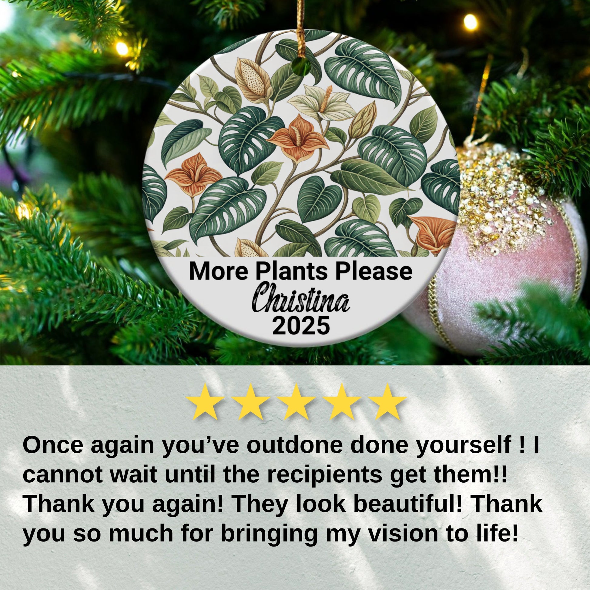 More Plants Please Personalized Ornament product
