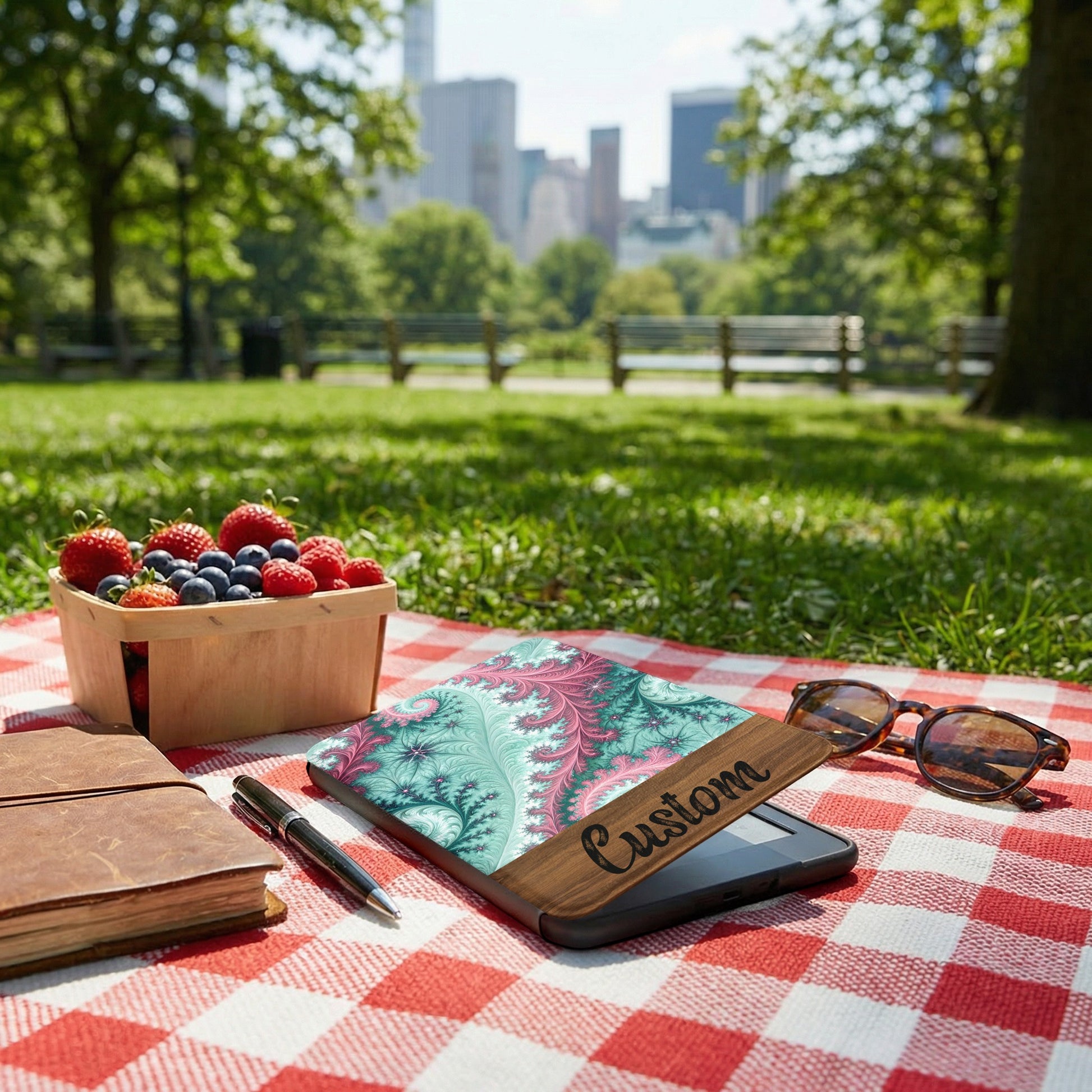 Custom Patterned Tablet Case on Picnic Blanket Product