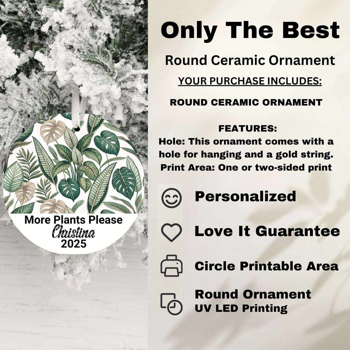 Only The Best Round Ceramic Ornament product