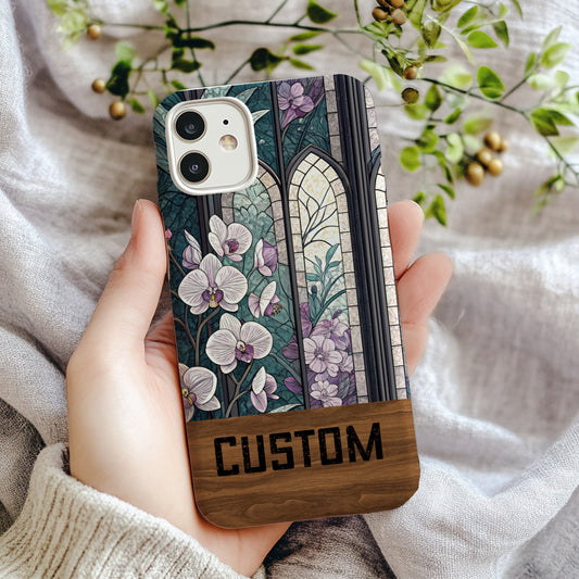Custom Floral Stained Glass Window Phone Case