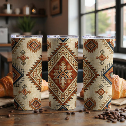 Southwestern Geometric Design Insulated Tumbler Travel Mug