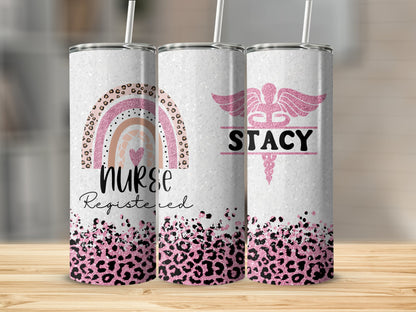 Custom Name Registered Nurse 20oz Skinny Design Tumblers - Walk Greener