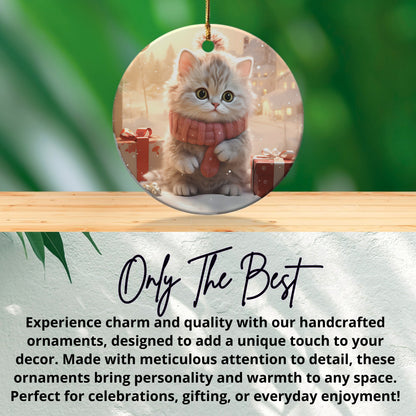 Cute Kitten Winter Holiday Ornament product type