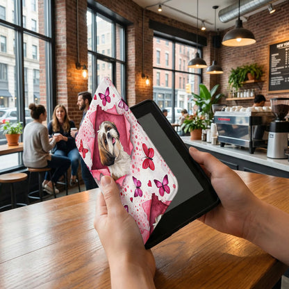 Cute Shih Tzu and Butterflies Printed Tablet Sleeve