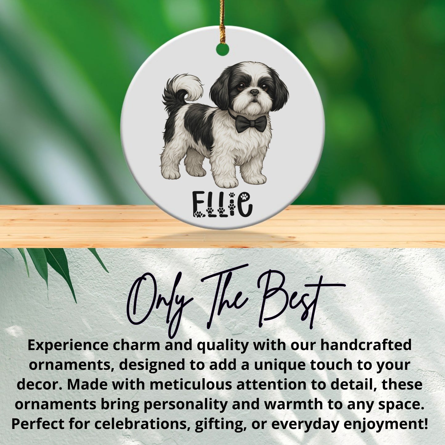 Shih Tzu Dog Personalized Name Ornament product