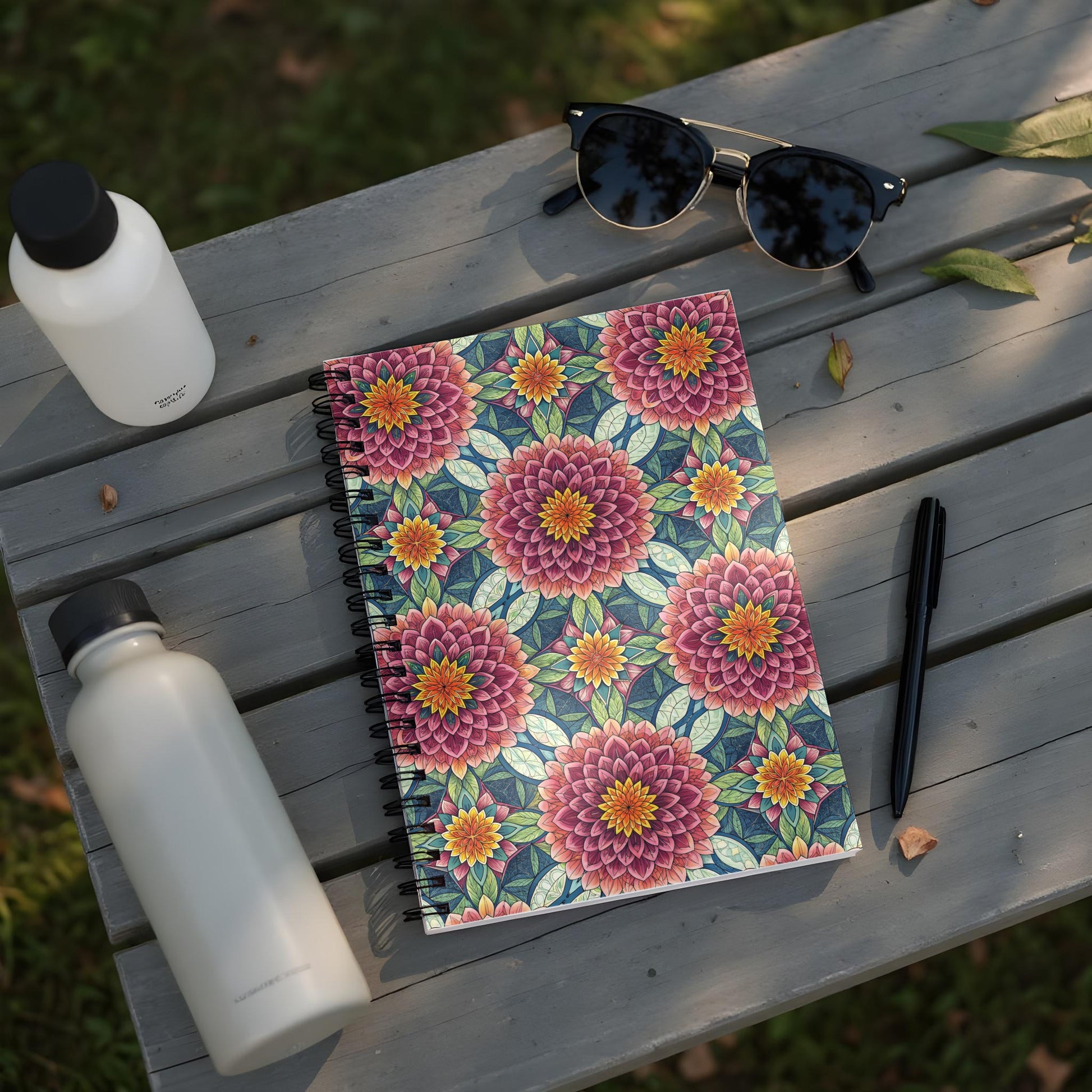 Vibrant Floral Pattern Spiral Bound Notebook