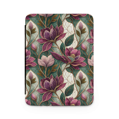 Elegant Floral Pattern with Green and Purple Tones Cover