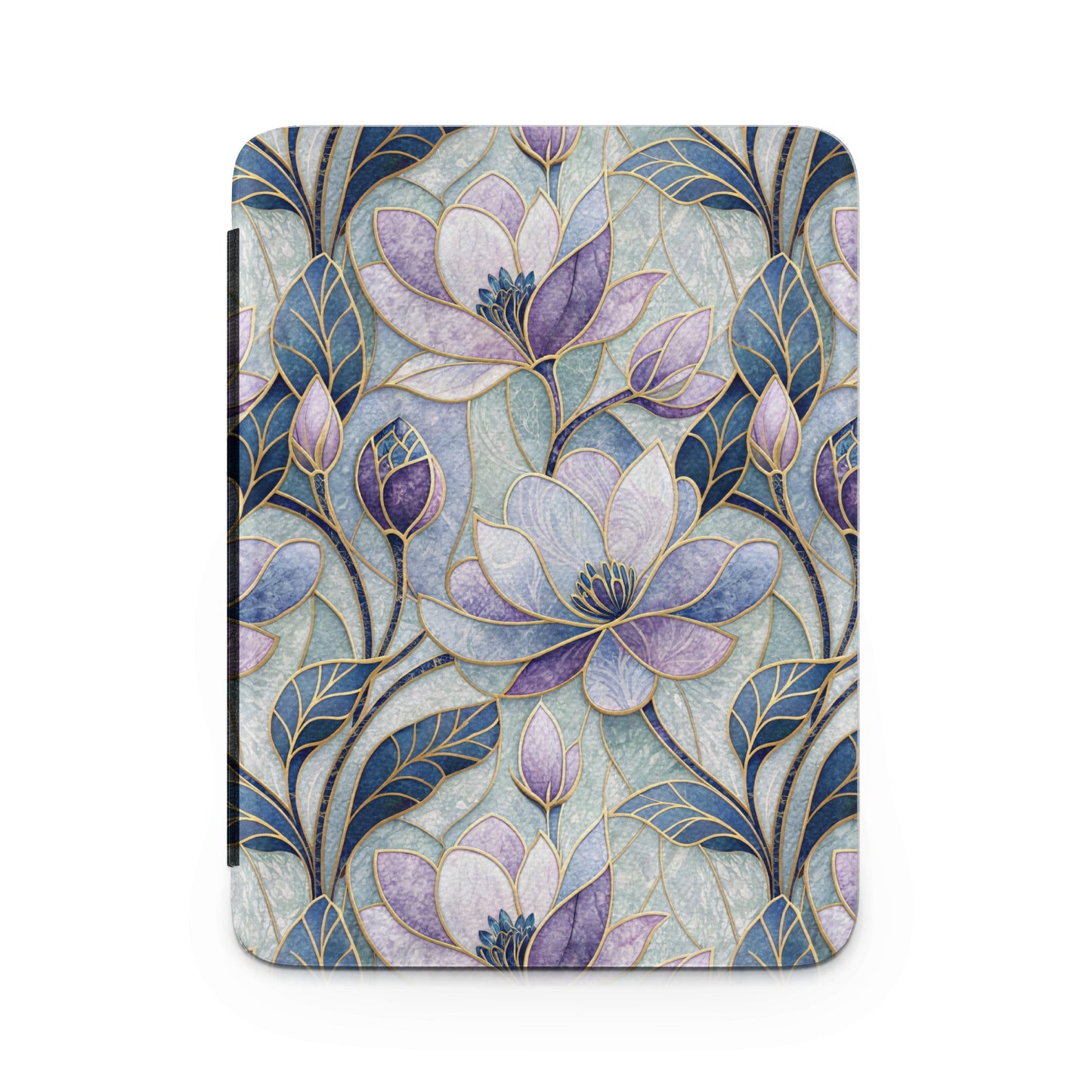 Elegant Purple Floral Pattern Tablet Case Cover