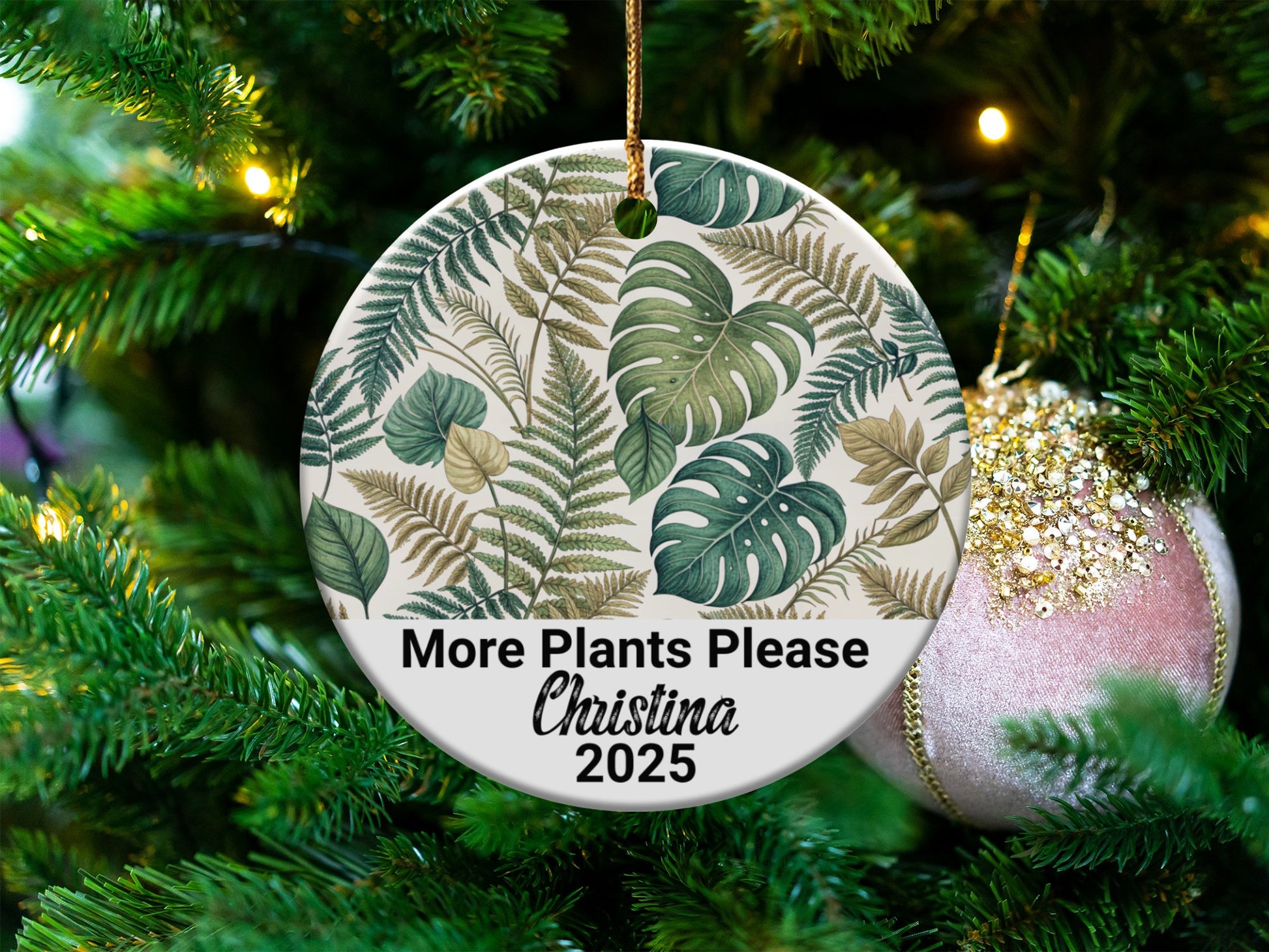 More Plants Please Customizable Year Ornament product type