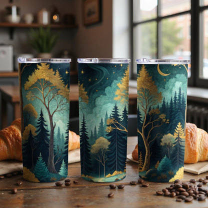 Enchanting Forest Night Scene Travel Mug