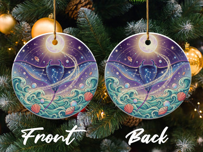 Mystical Stingray Cosmic Design Christmas Ornament product