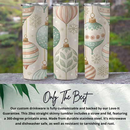 Customizable Christmas Ornament Design Skinny Tumbler