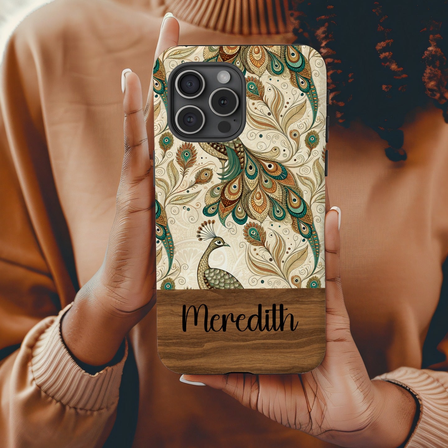 Peacock and Personalized Meredith Phone Case