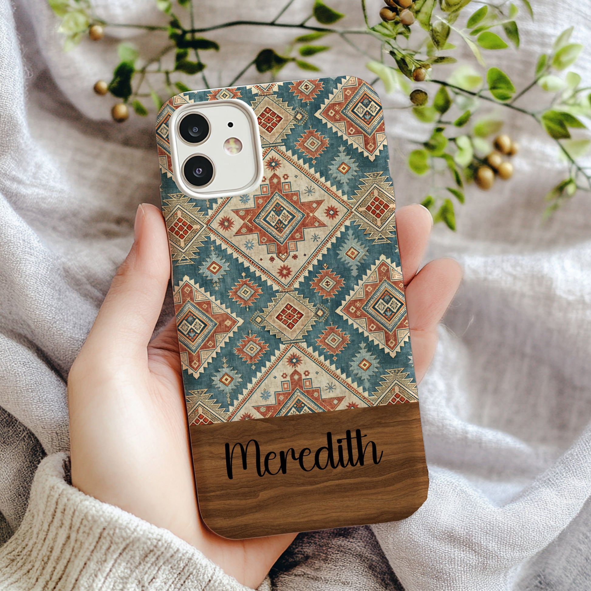 Detailed Geometric Pattern with Diamond Shapes Slim Custom Phone Case - Walk Greener