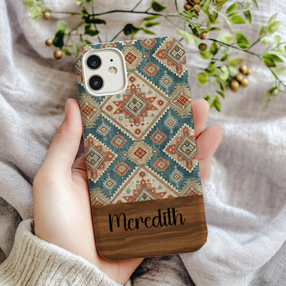 Detailed Geometric Pattern with Diamond Shapes Slim Custom Phone Case - Walk Greener