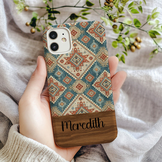 Detailed Geometric Pattern with Diamond Shapes Slim Custom Phone Case - Walk Greener