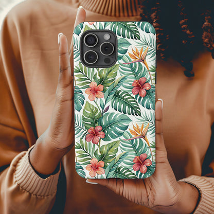 Tropical Floral Phone Case with Botanical Design